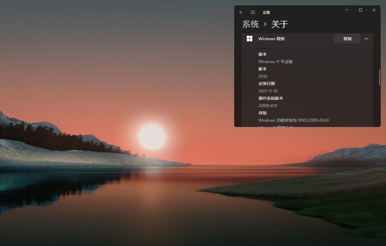 Win11 专业 22000.434 x64 轻量精简版截图