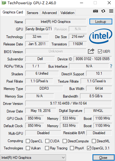 GPU-Z绿色版 v2.45.0官方版截图