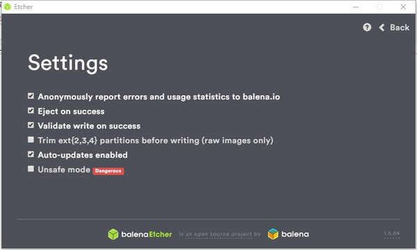 balenaEtcher v1.7.2官方版截图