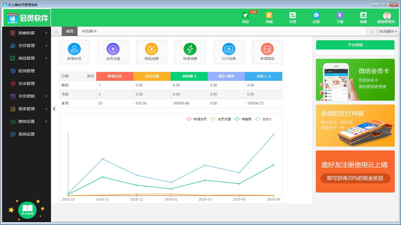 云上铺会员管理系统 v1.7官方版截图