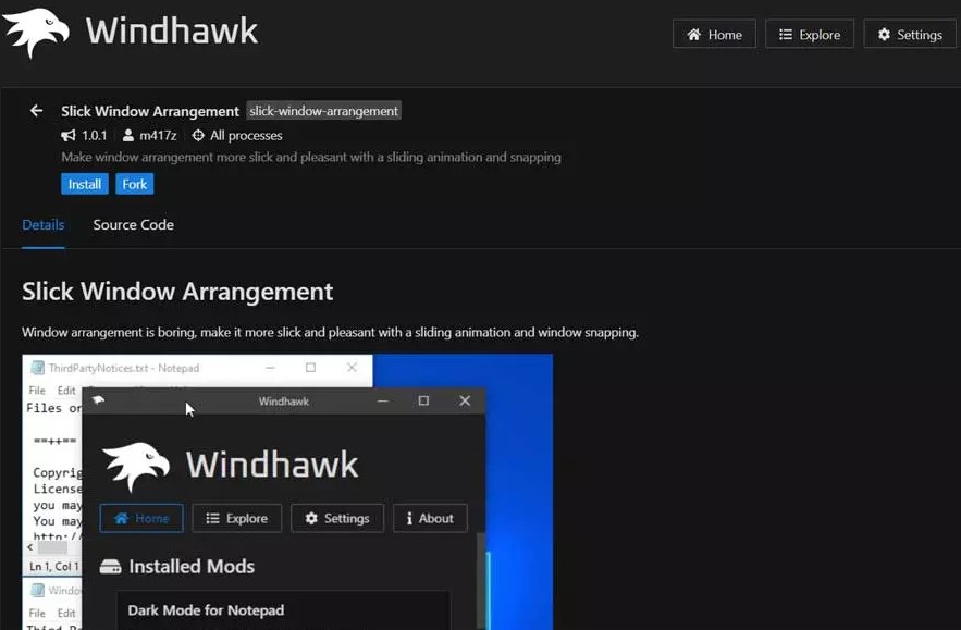 Windhawk 电脑版 1.0 官方版截图