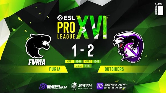 EPL S16淘汰赛战报：稳中求胜 Outsiders 2-1 FURIA战胜