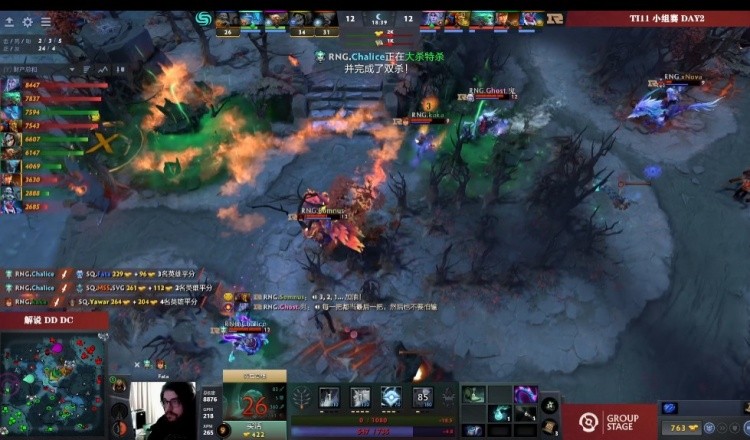 Dota 2 TI11小组赛报告：小黑英勇输出全开，RNG以1-0战胜SQ！