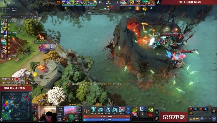 Dota 2 Ti11小组赛：神秘选手树木连掷焦阳势不可挡，FNC 1-0 Aster！