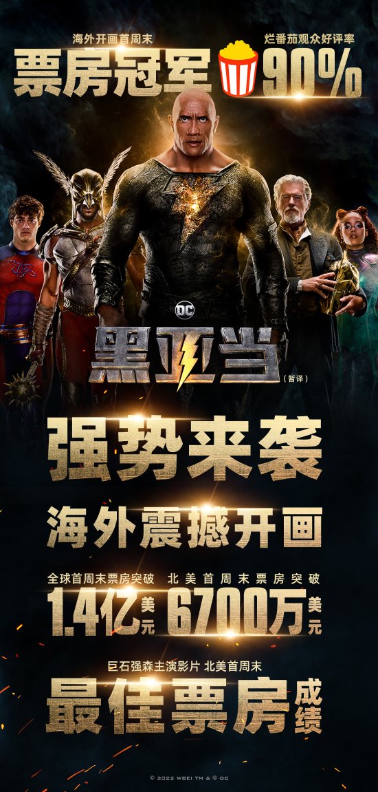 《黑亚当》发布中文海报 将在中国大陆上映