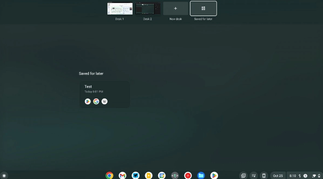 谷歌ChromeOS 107发布：新增保存虚拟桌面的功能