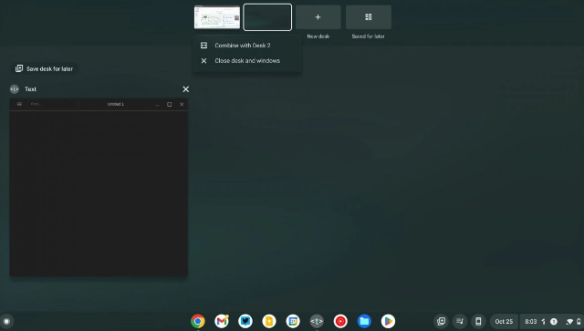 谷歌ChromeOS 107发布：新增保存虚拟桌面的功能