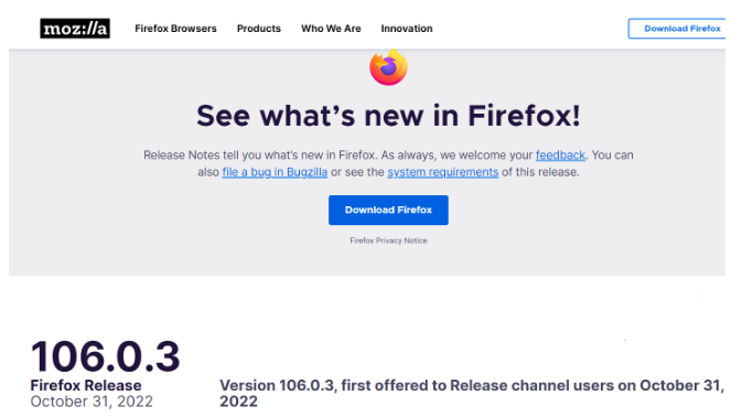 火狐浏览器106.0.3 更新发布：修复Win11 22H2崩溃闪退问题