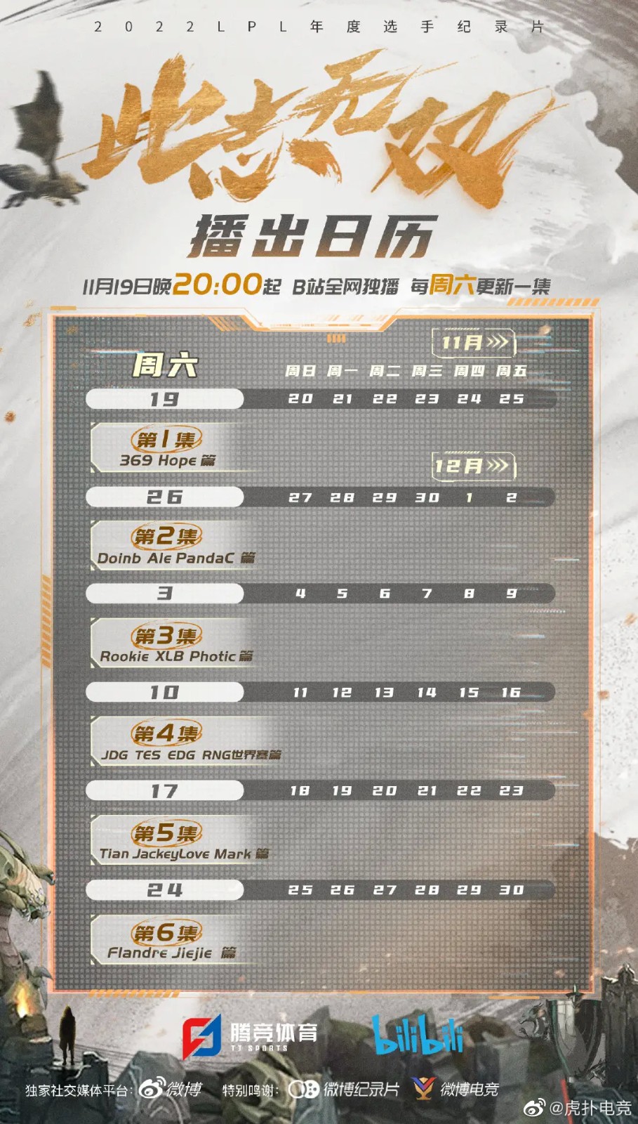 2022LPL年度选手纪录片《此志无双》11月19日20点上线