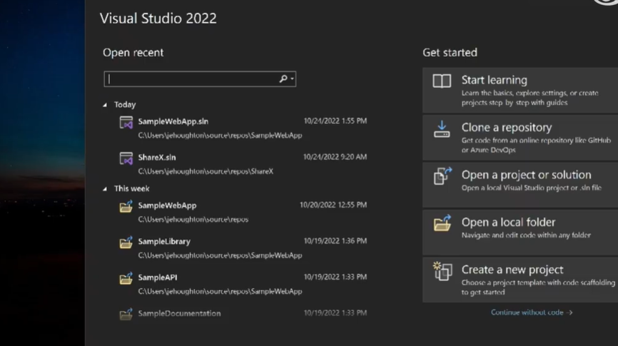 微软已经在 Visual Studio 2022 中加入了对多Git仓库的支持