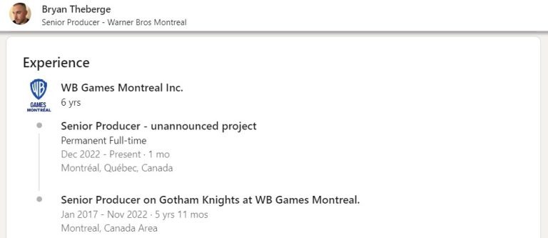 《哥谭骑士》开发商WB Games Montreal新作 目前全面开发中！