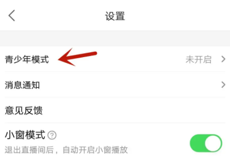 《石榴直播》怎么开启青少年模式