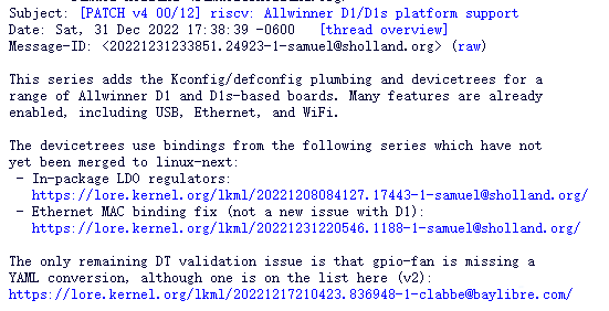 全志D1/D1s平台支持即将进入 Linux 主线