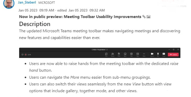 微软 Teams 会议工具栏更新公测中：可支持专用“举手”按钮
