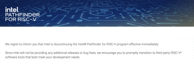 英特尔停止开发RISC-V Pathfinder项目，仅诞生半年