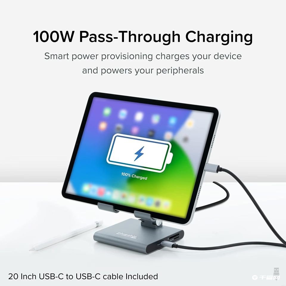 Plugable 推出 8 合 1 USB-C 扩展坞，可充当 iPhone / iPad 支架