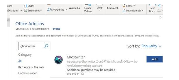 Ghostwriter插件可将ChatGPT整合到微软Word中