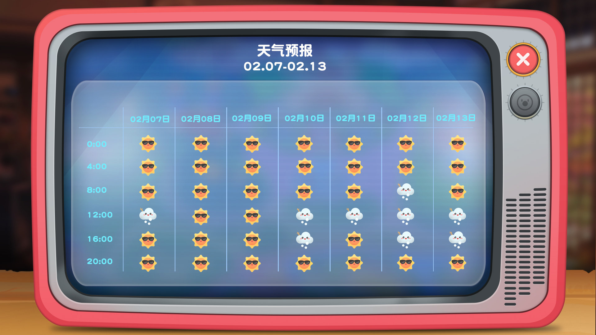 《摩尔庄园》2月07日-2月13日天气预报