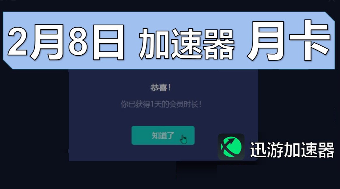 《迅游加速器》2月8日最新兑换码