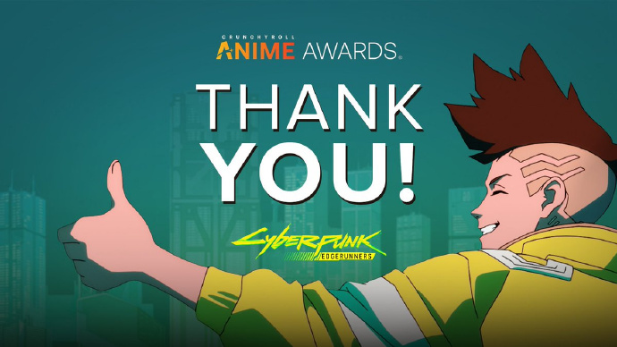 《赛博朋克 边缘行者》获Crunchyroll 2023年Anime Awards“年度动画”奖