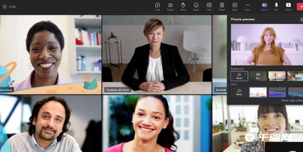 微软在Teams中推出全新视频滤镜功能
