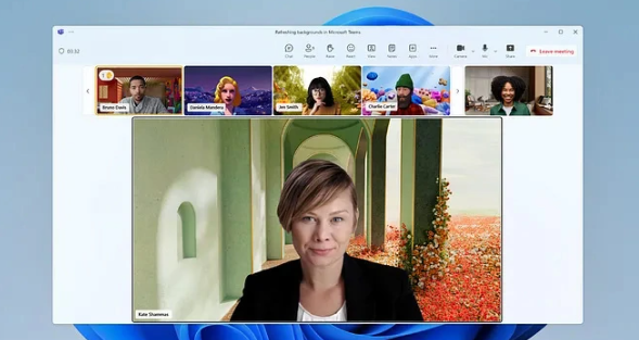 Microsoft Teams引入新的大型虚拟背景集合