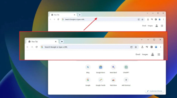 Win11预览版《谷歌Chrome浏览器》标题栏已默认启用Mica效果