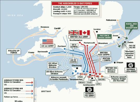 1944年6月6日，二战盟军在法国诺曼底登陆