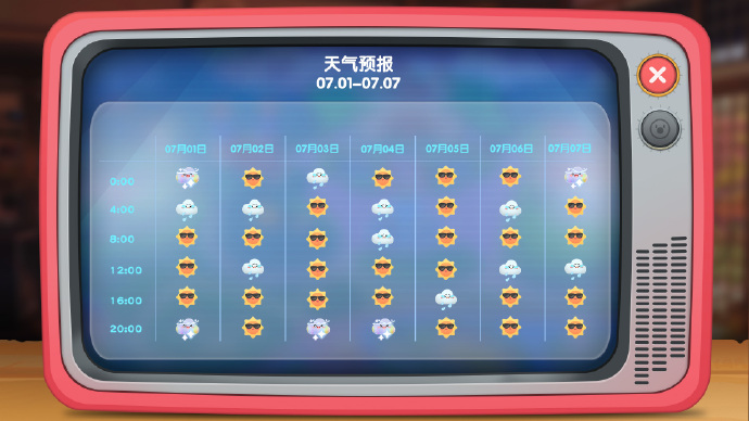 《摩尔庄园》7月1日-7月7日天气预报更新，小暑节气上线