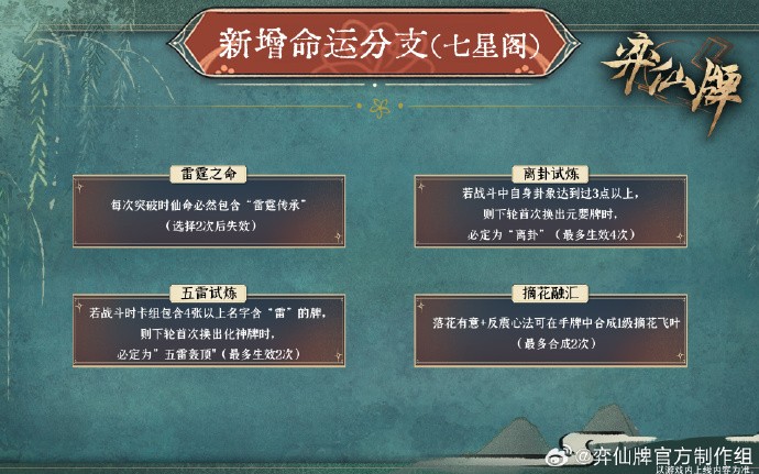 《弈仙牌》命运之书将于7月18日更新，新增28条命运分支