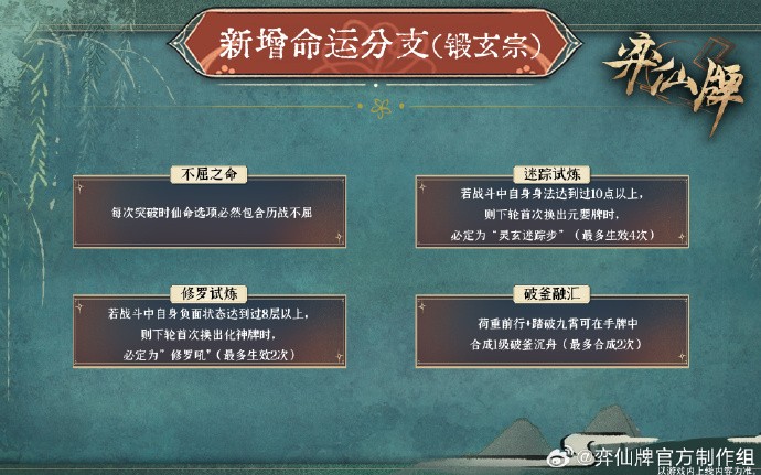 《弈仙牌》命运之书将于7月18日更新，新增28条命运分支