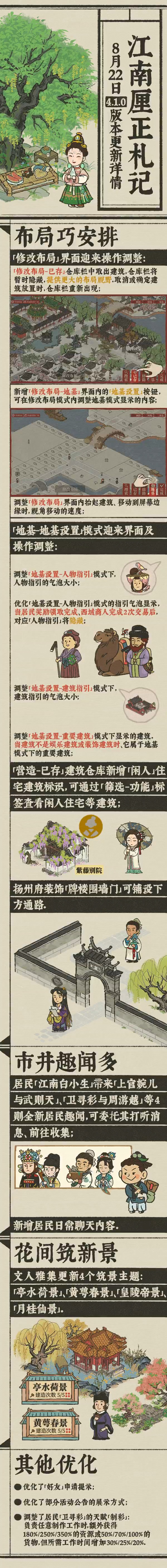 《江南百景图》4.1.0版本「江南厘正札记」即将上线，夏末红霞紫渐深系列活动即将开启