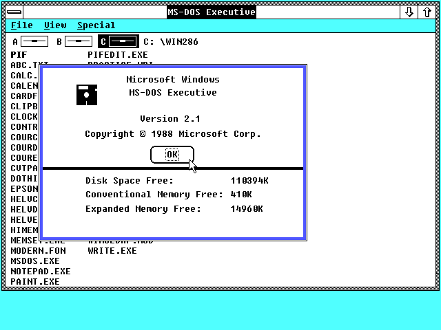 Microsoft Windows/286发布于1988年6月