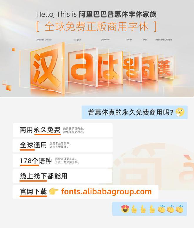 阿里发布免费商用版权字体第三期：惠及永久使用的字体资源！