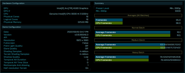 Intel Arc A580主流显卡性能约等于RTX 3050