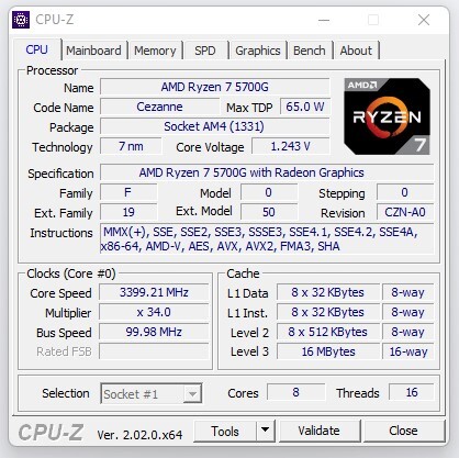 CPU-Z 2.02发布：正式支持AMD Zen4多款型号的处理器