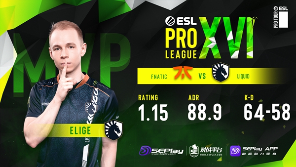 淘汰赛战报：ELIGE带领Liquid逆袭击败fnatic，赢得EPL S16 第一场胜利！