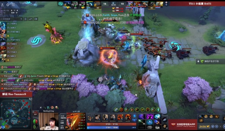 Dota2 Ti11小组赛赛报：火猫人马冲脸 见ccNc就抓 LGD 1-0 SQ