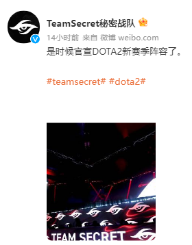 Secret官宣DOTA2新赛季阵容：Puppey、Crystallis、Heen三人留队