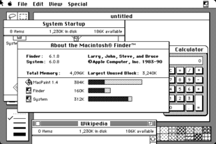 苹果公司于1988年4月推出最受欢迎的麦金塔操作系统System Software 6