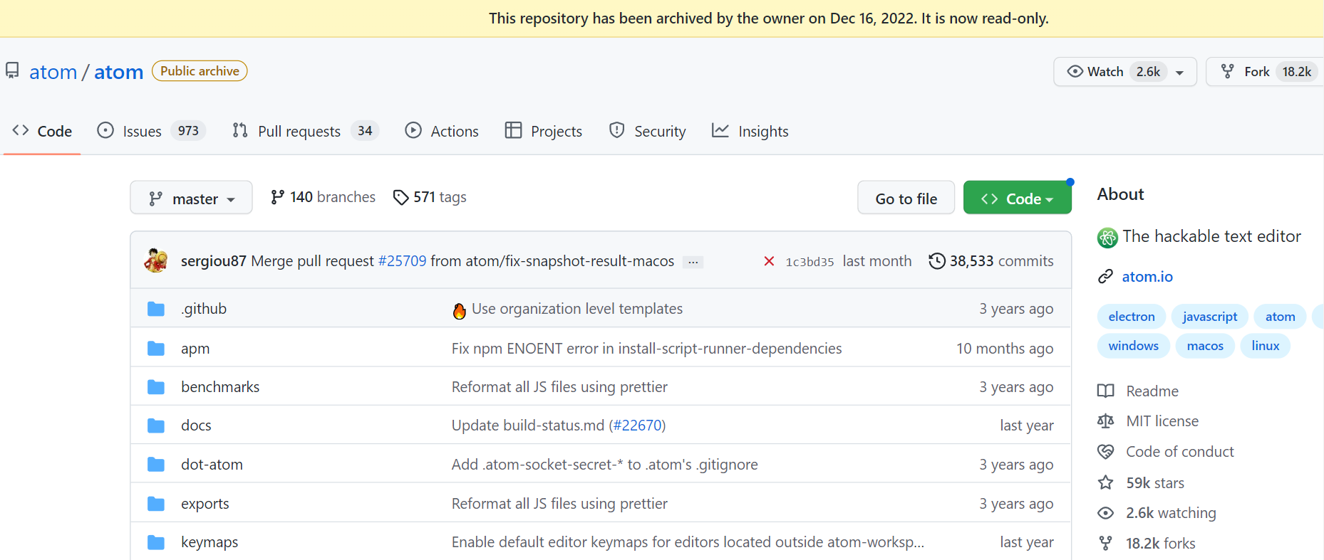 GitHub Atom 项目仓库进入只读模式，正式归档！