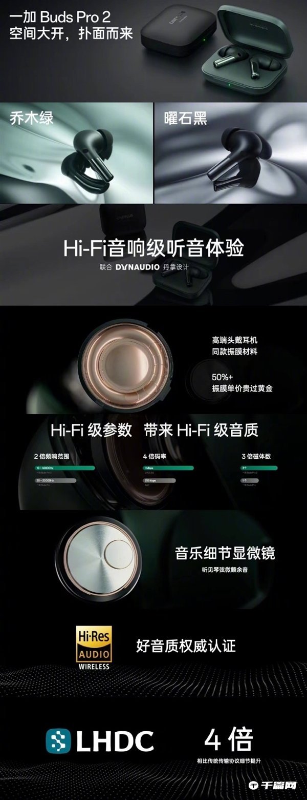 《一加Buds Pro 2》首发价：899元，降噪48dB