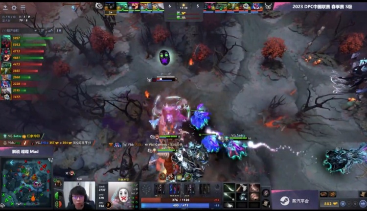 《DOTA2》DPC中国联赛赛报：fy老奶奶完美节奏 setsu无敌DP带飞 VG 1-0 Ybb