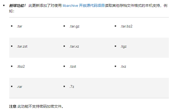 Win11原生支持11种压缩格式：包括7z RAR等